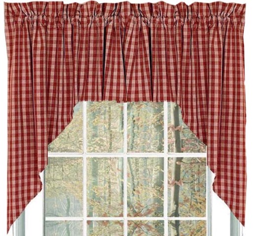 HERITAGE HOUSE CHECK SWAG BARN RED