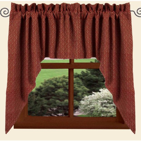 Home Collections by RAGHU Burgundy Lined 72" x 36" PHILMONT JACQUARD SWAG