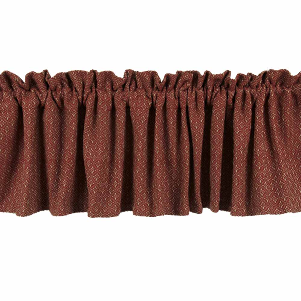 Home Collections by RAGHU Burgundy PHILMONT JACQUARD Lined VALANCE